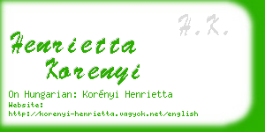 henrietta korenyi business card